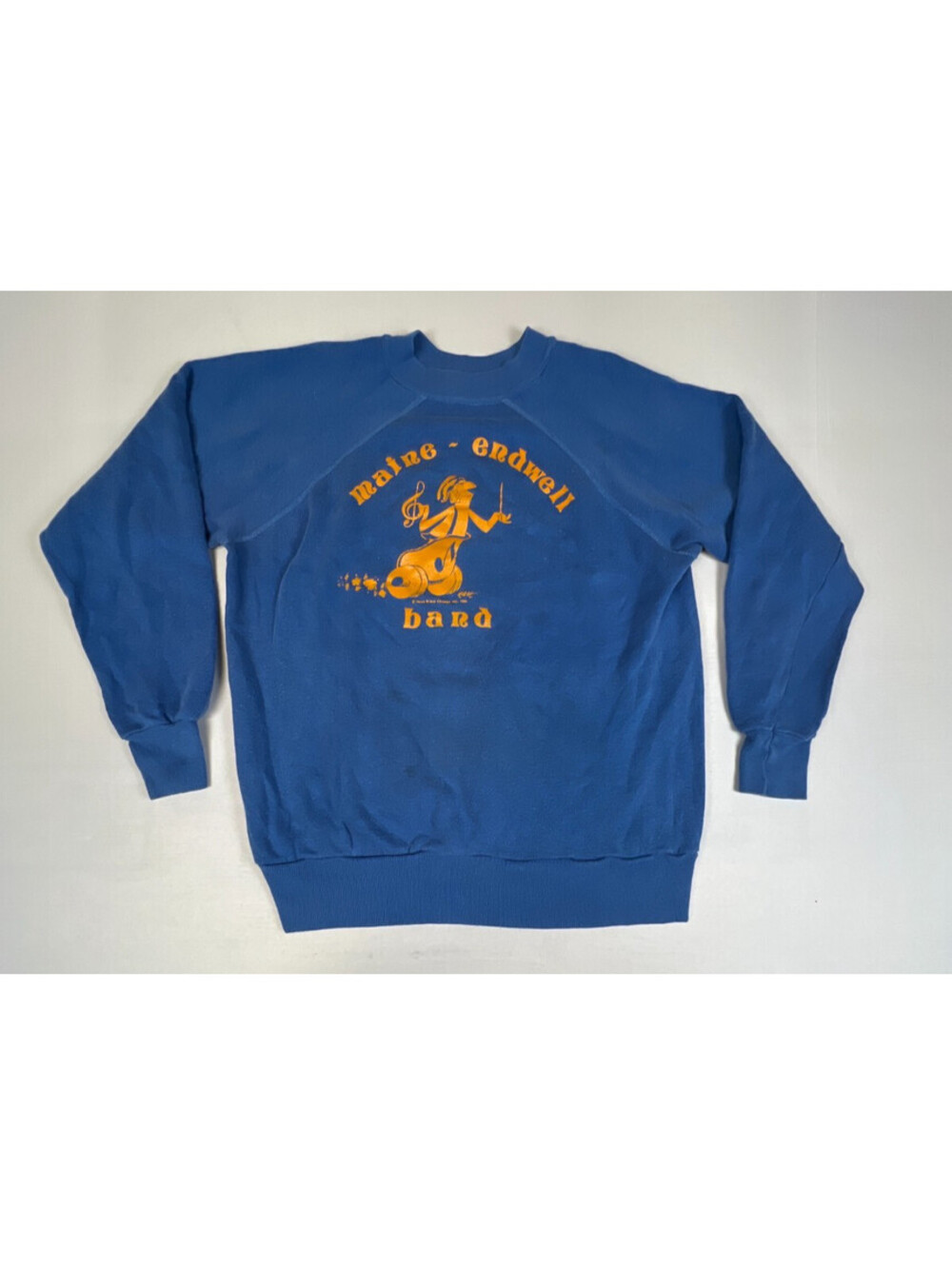 Vintage Jean Top Maine Endwell Band Men Large Blue Crewneck Sweatshirt 1988